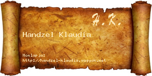 Handzel Klaudia névjegykártya